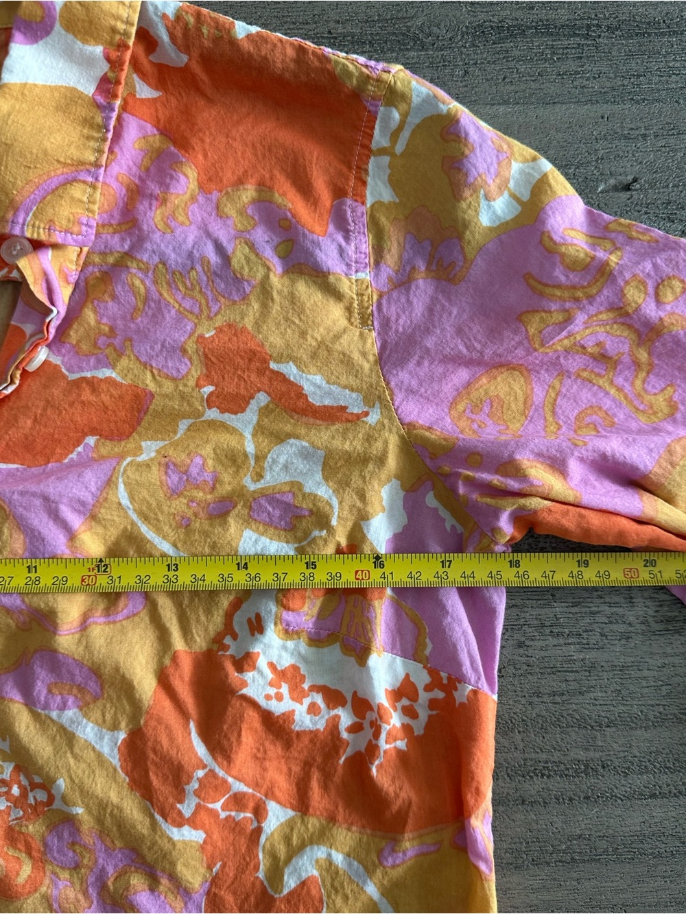 J. Crew Floral Button-Up in Orange, Pink & White Cotton top. S - Picture 5 of 6
